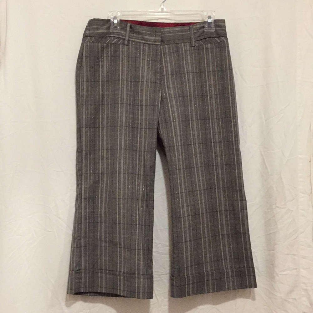 Heart Soul plaid grey Maroon Capri size 11 juniors